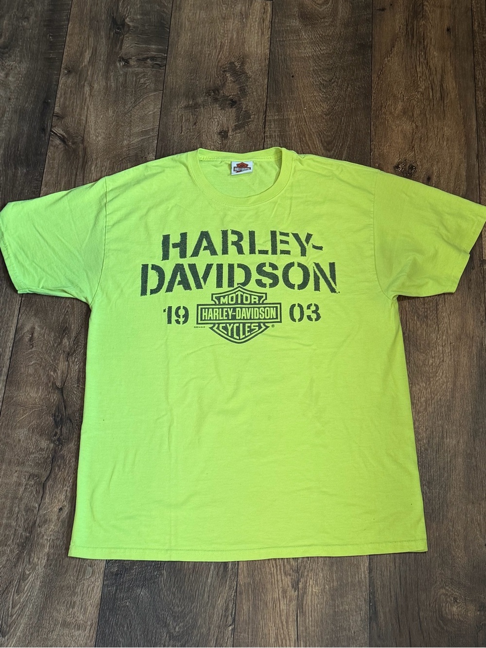 Harley-Davidson Men’s Neon Green Logo Short Sleeve Tee